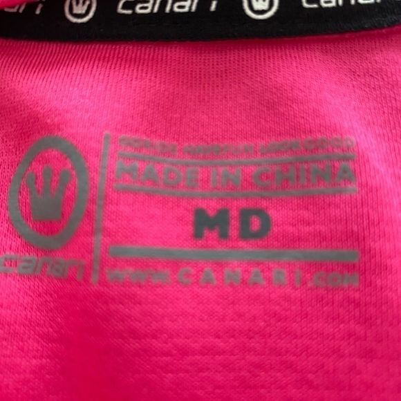 CANARI Sz M Cycling Shirt 1/2 ZIP Back Pockets - Picture 5 of 7